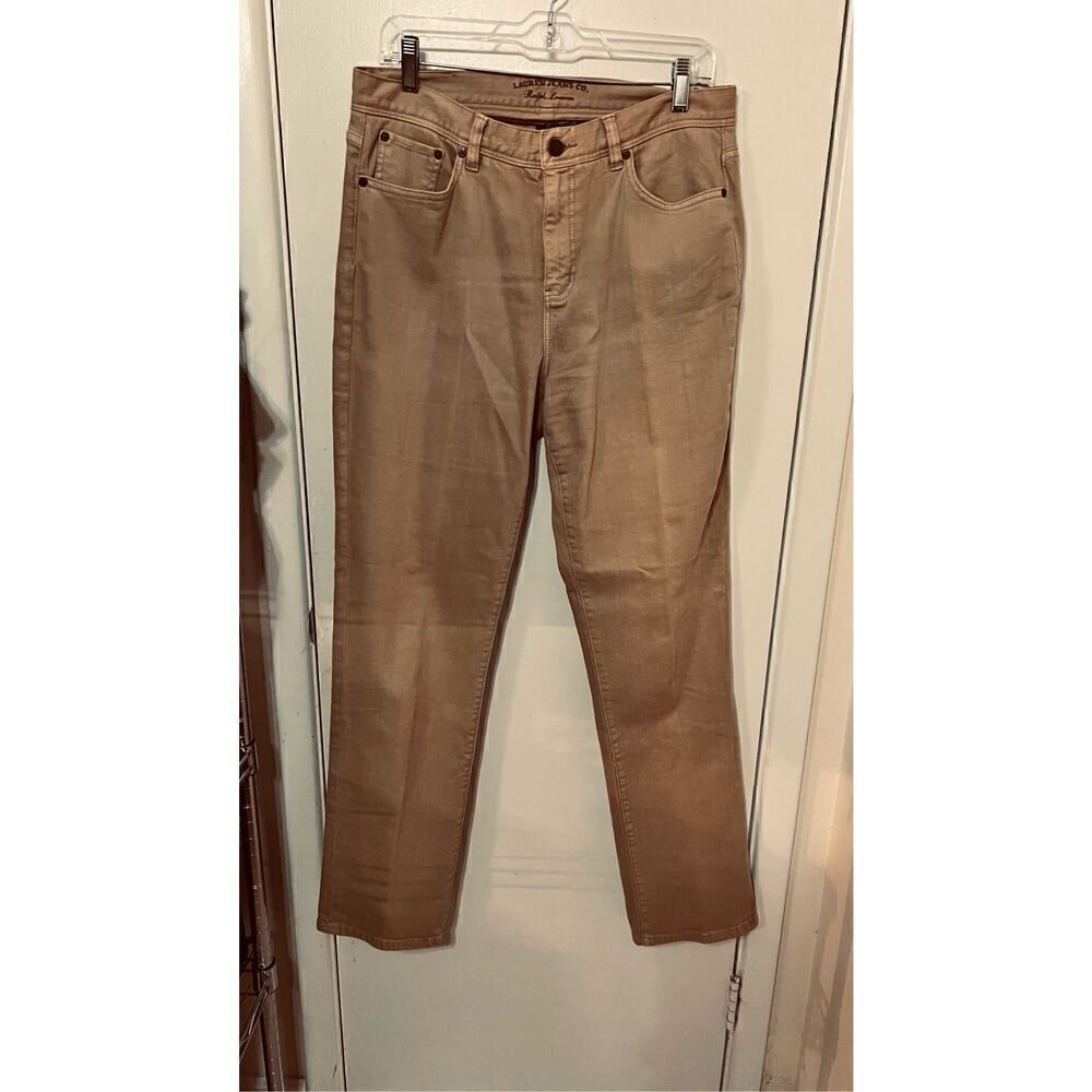 Ralph Lauren Khaki Jeans Button Pockets Womens Size 10